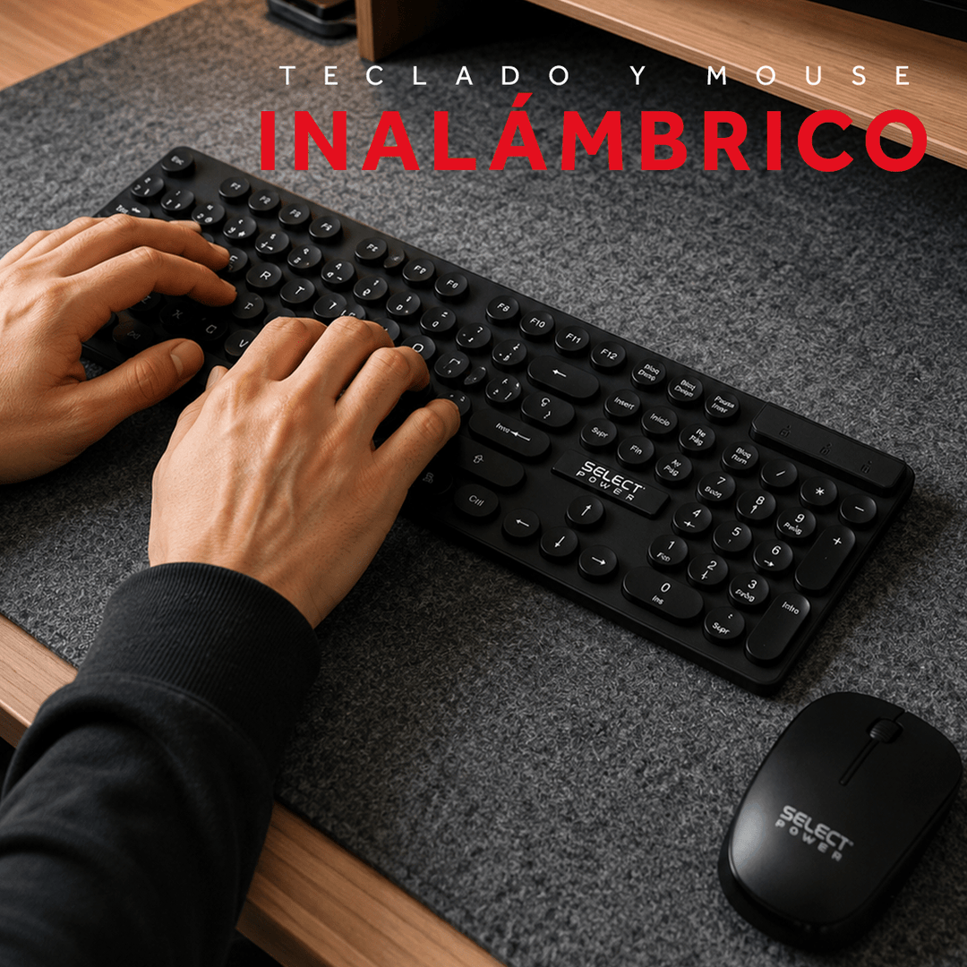 Kit Teclado y Mouse Inalámbrico Select Sound Retrokey-SP USB 105 Teclas - Selectsound.com.mx