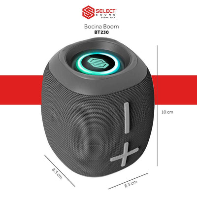 Mini Bocina Bluetooth Select Sound Boom BT230 con TWS, Radio FM y Luz LED