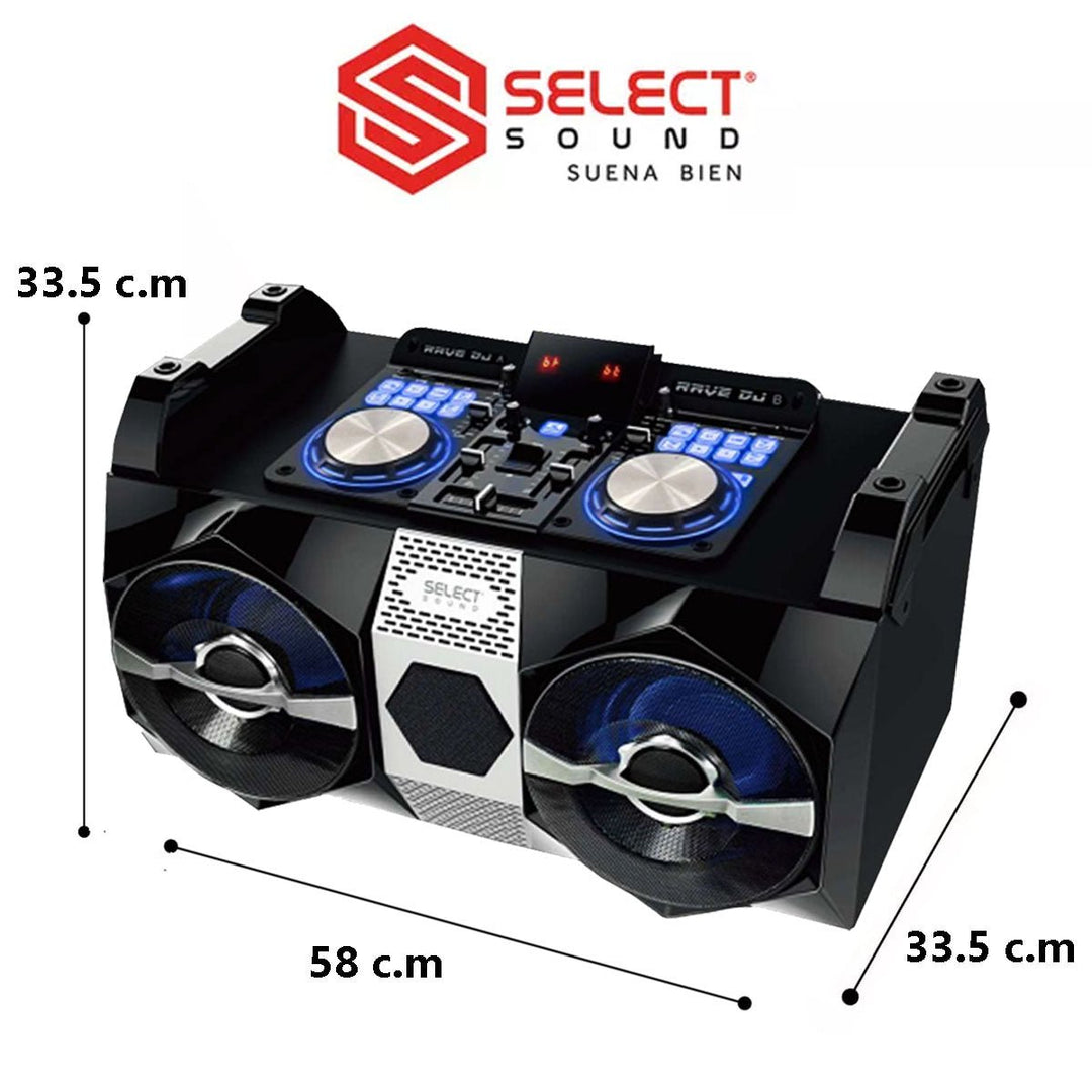 Minicomponente Bocina Bluetooth Select Sound Rave Dj Bt2018 - Selectsound.com.mx