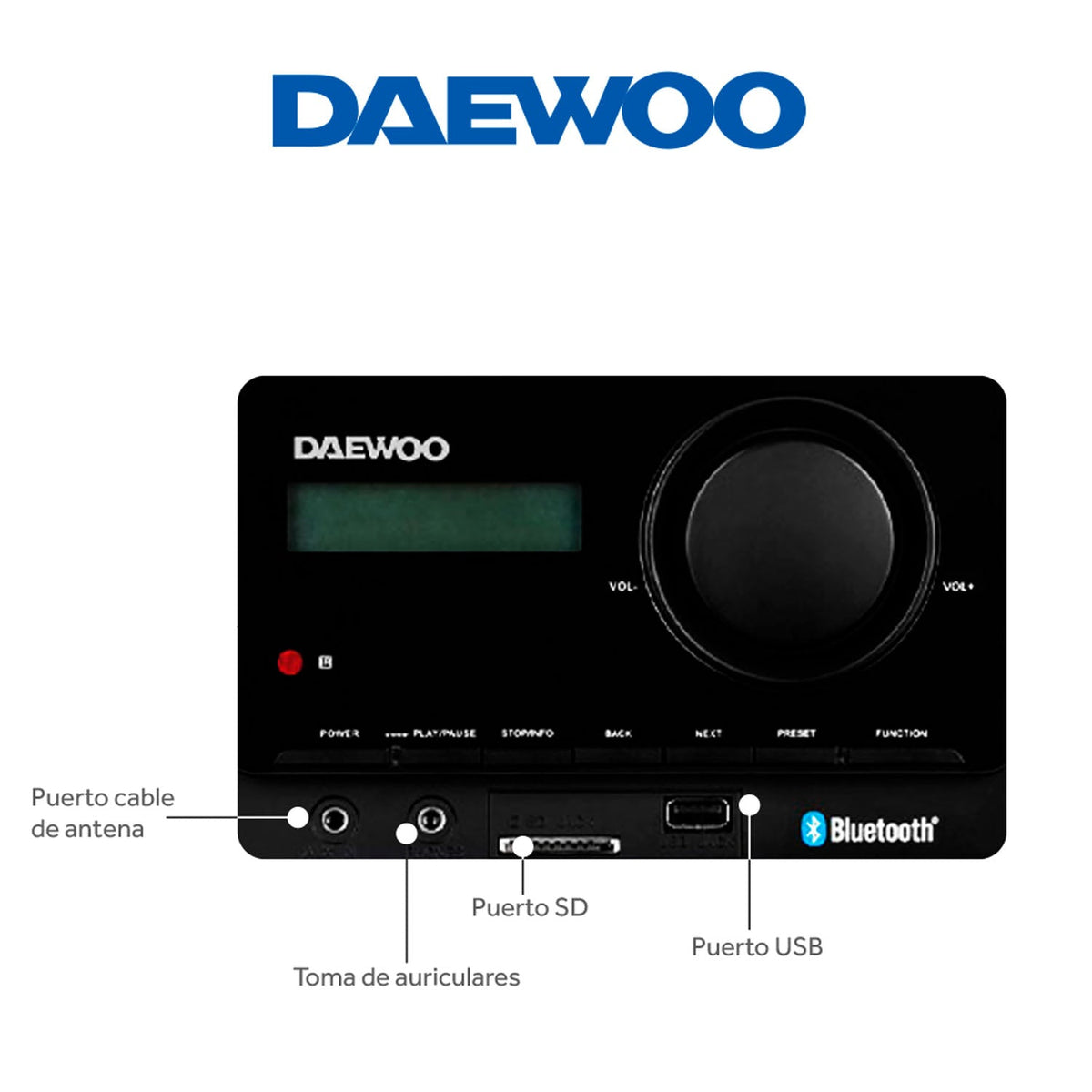 Minicomponente Teatro En Casa Bluetooth Radio Fm Daewoo Dw-800 - Selectsound.com.mx