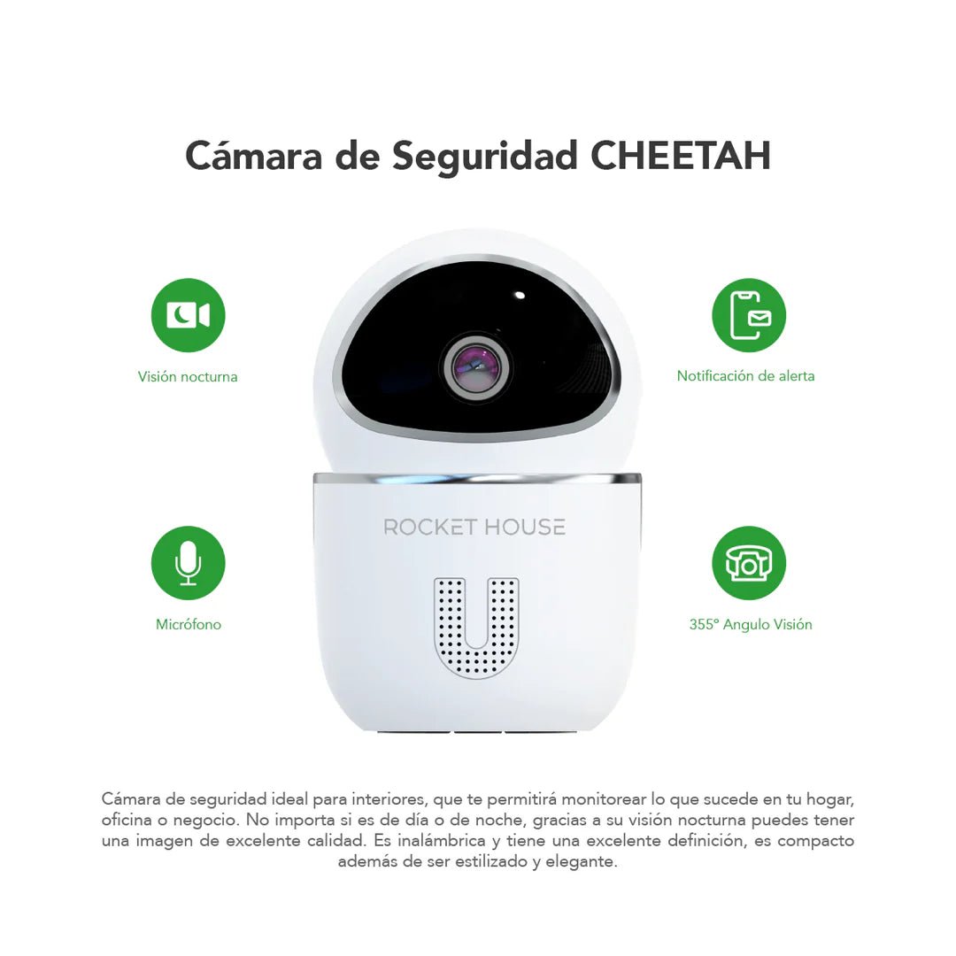 Pack 2 Cámaras Inalámbrica Rocket House Cheetah 1080p - Selectsound.com.mx