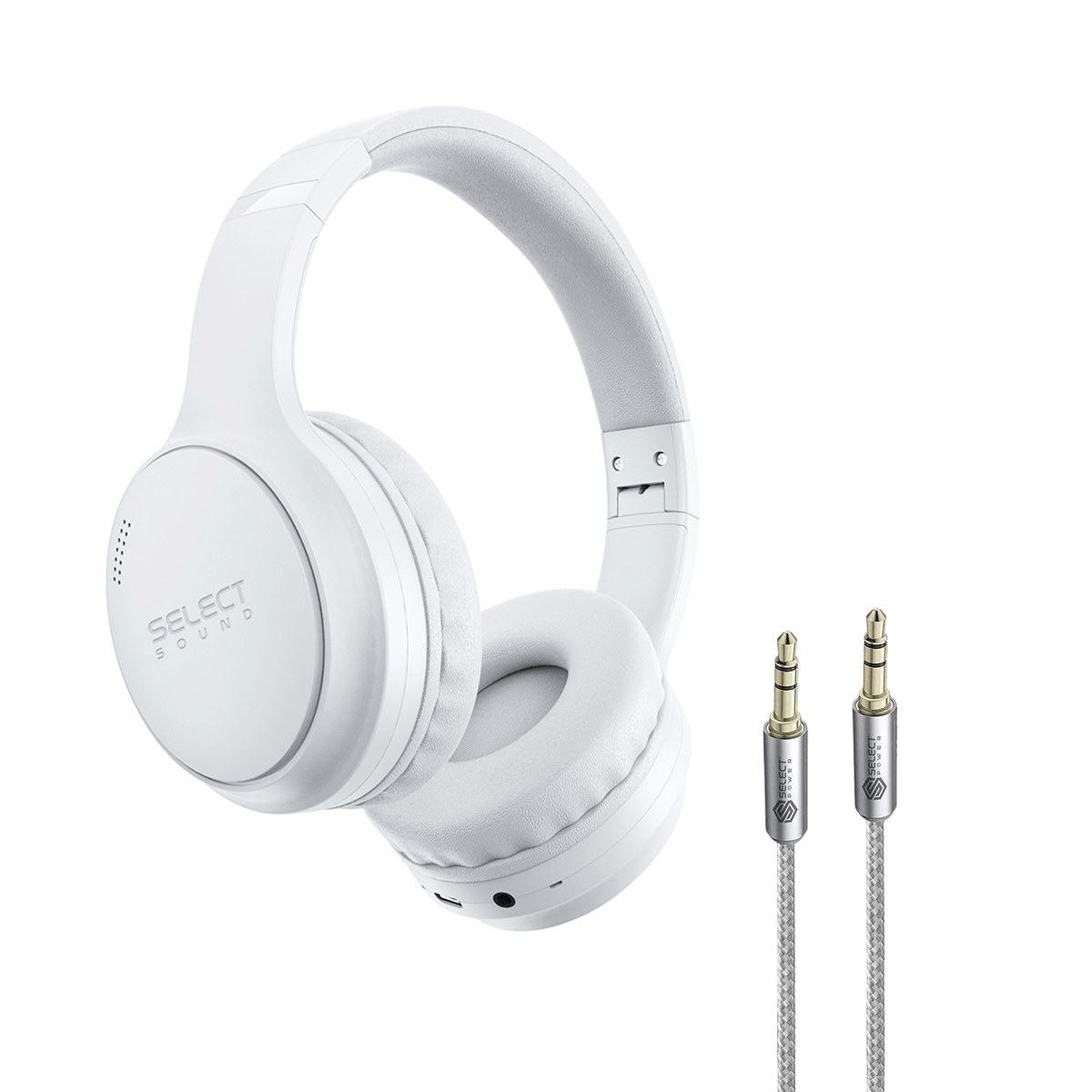 Paquete Select Sound Audífonos Inalámbricos BTH056G Bluetooth Noisse Cancelación De Ruido y Cable Auxiliar 3.5mm Aux2 - Sp - Selectsound.com.mx