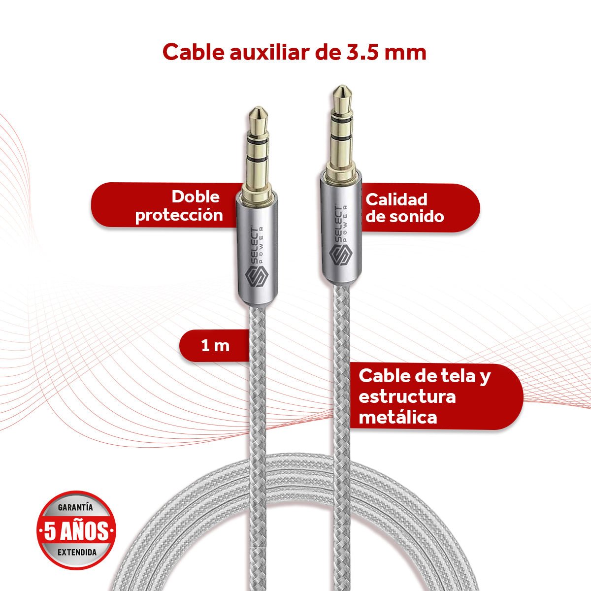 Paquete Select Sound Audífonos Inalámbricos BTH056N Bluetooth Noisse Cancelación De Ruido y Cable Auxiliar 3.5mm Aux2 - Sp - Selectsound.com.mx