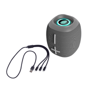 Paquete Select Sound Mini Bocina BT230G Bluetooth Inalámbrica Boom Radio Fm Tws Recargable Usb Luz Led y Cable De Datos 3IN1 - SP Carga Usb 3 En 1 V8 Tipo C Lightning - Selectsound.com.mx