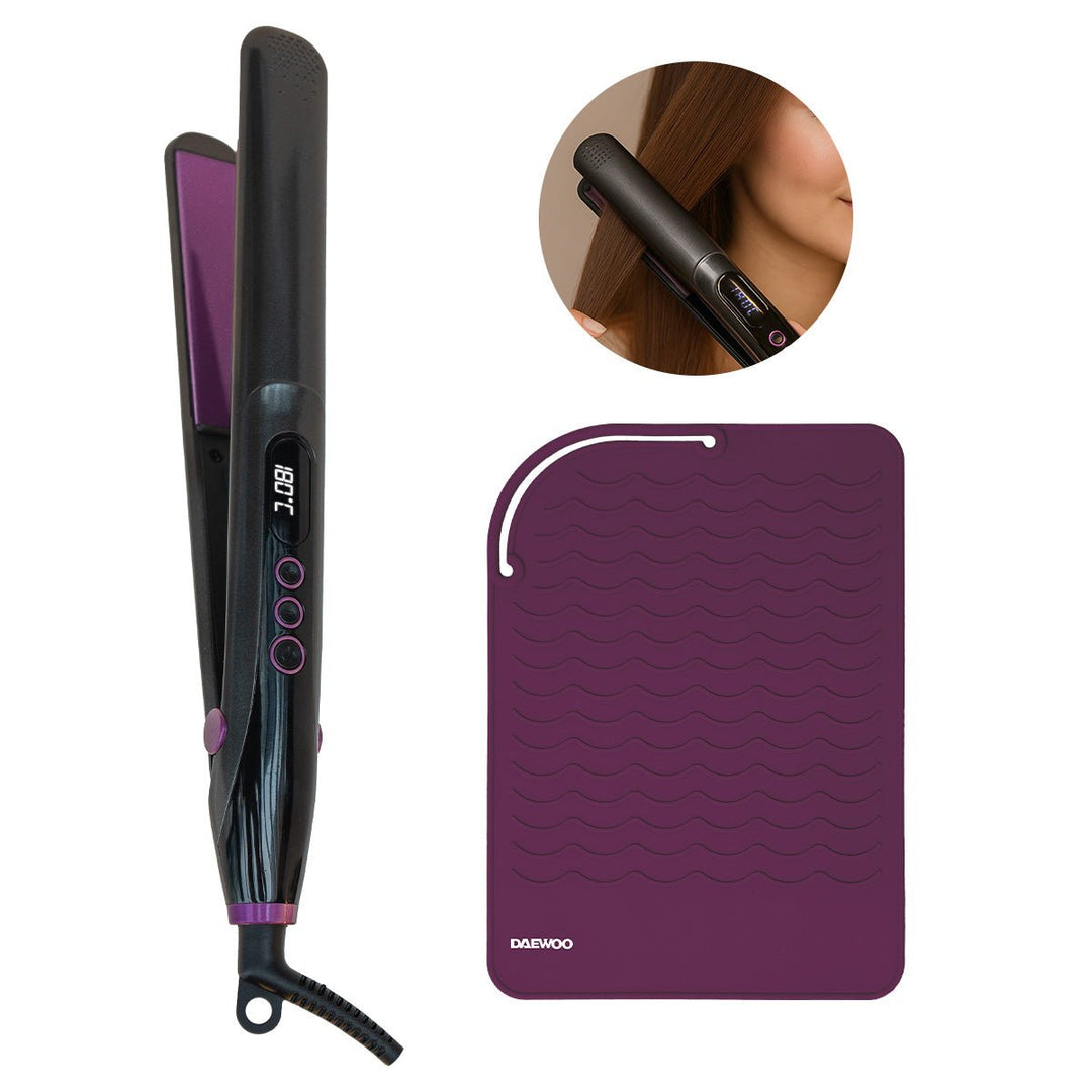 Plancha Para Cabello DW - P1 Daewoo Profesional de Cerámica y Turmalina 6 niveles de temperatura hasta 230°C - Selectsound.com.mx