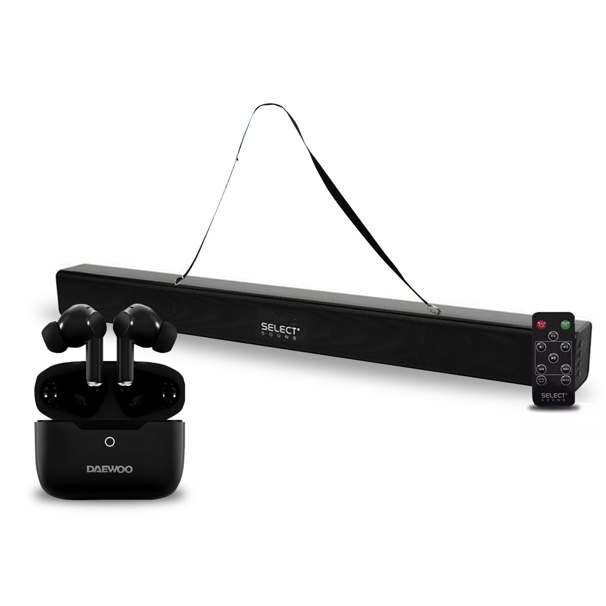 Kit Barra De Sonido Inálambrica Bluetooth Modelo Stroke +Audífonos Inalámbricos Bluetooth Daewoo Modelo Beatmix Tws