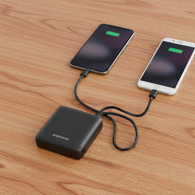 Power Bank Mini PB - 10M - DW Daewoo Pila Externa 10000mAh Con Cable USB - C y Lightning - Selectsound.com.mx