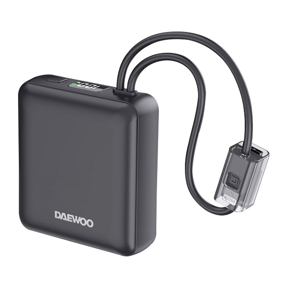 Power Bank Mini PB - 10M - DW Daewoo Pila Externa 10000mAh Con Cable USB - C y Lightning - Selectsound.com.mx