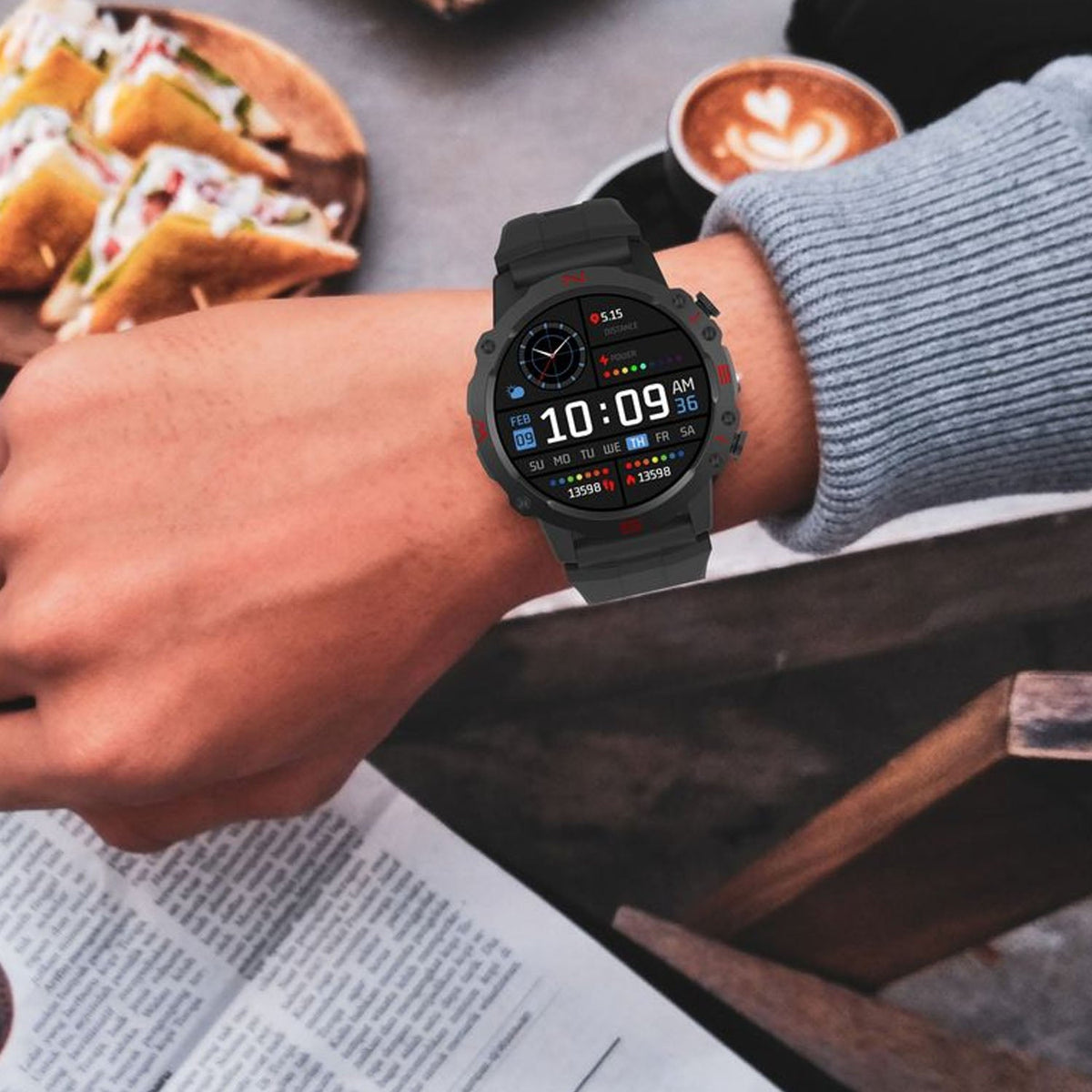 Reloj Inteligente Smartwatch Impermeable Horus Modelo Hexa Select Power IP68 Color Negro SW6 - SP - Selectsound.com.mx