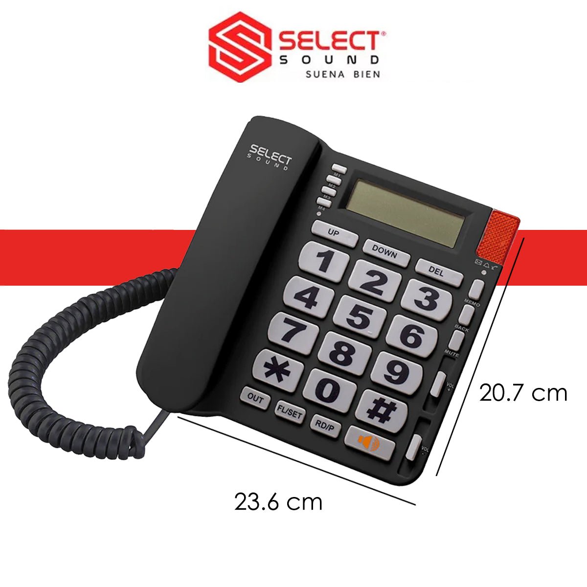 Teléfono Fijo Alambrico De Escritorio ID Llamadas 8216 - Selectsound.com.mx