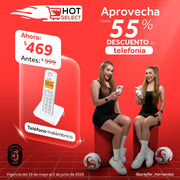 Teléfono Fijo Inalámbrico Select Sound 8033 con Manos Libres e Identificador de Llamadas Para Oficina Escritorio Despertador - Selectsound.com.mx