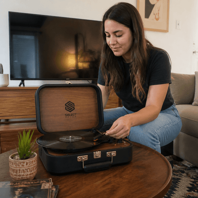 Tornamesa Select Sound Melody BT8006 Bluetooth 5.0 3 Velocidades Portátil - Selectsound.com.mx