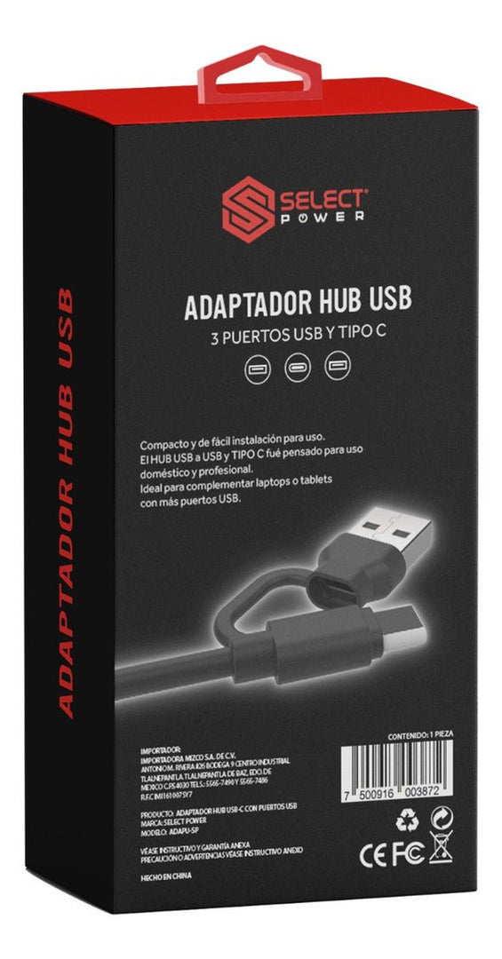 Adaptador Hub Usb-c Select Sound 4 Puertos Usb - Selectsound.com.mx