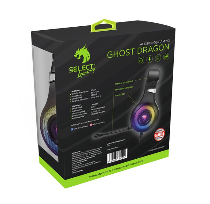 Audífonos Gaming Ghost Dragon - Selectsound.com.mx