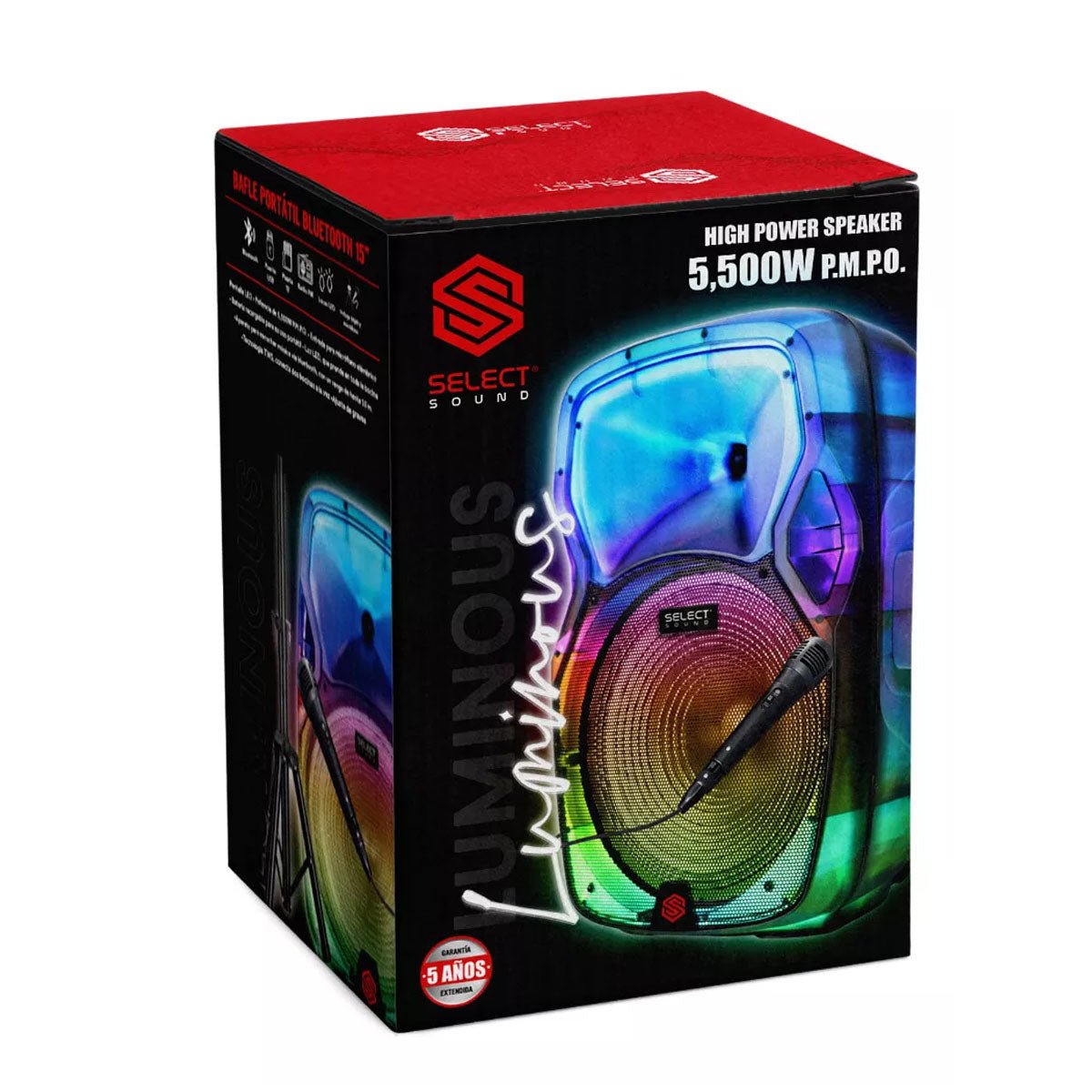 Bocina Bafle 15 Pulgadas Select Sound Luminous Bluetooth Tws ...