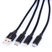 Cable De Datos Y Carga Usb 3 En 1 V8 Tipo C Lightning Select Sound - Selectsound.com.mx