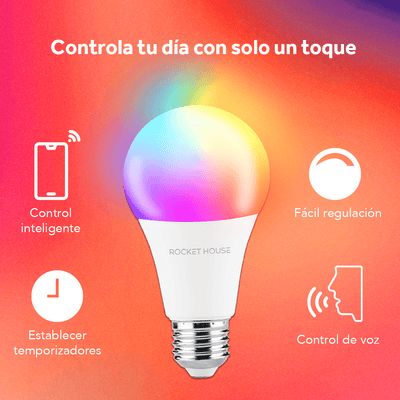 Foco Inteligente Led Rocket House Rainbow Rgb Wifi 11w 4 Pack - Selectsound.com.mx
