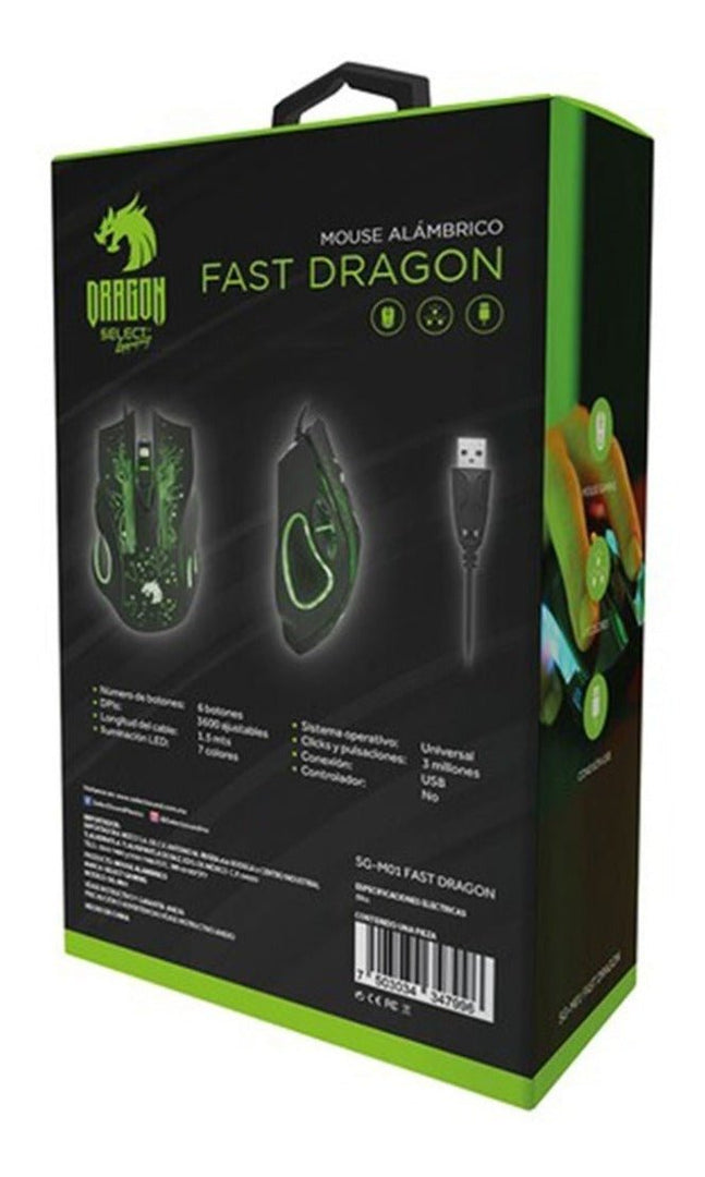 Mouse Alambrico Select Gaming Fast Dragon Sg-m01 - Selectsound.com.mx