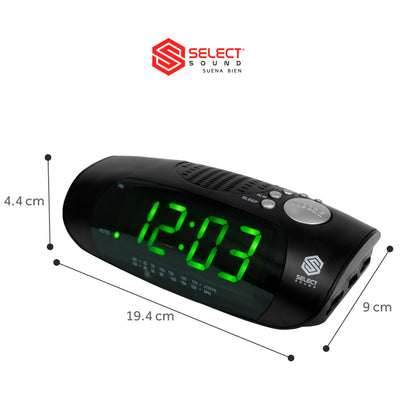 Radio Reloj Despertador Am/Fm Mp3 4333 - Selectsound.com.mx