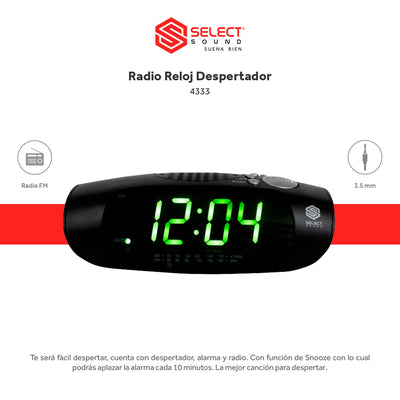 Radio Reloj Despertador Am/Fm Mp3 4333 - Selectsound.com.mx