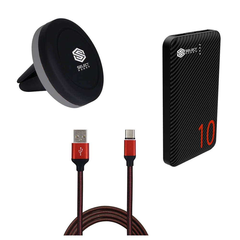 Soporte Magnetico + Cable + Power Bank de 10000mAh - Selectsound.com.mx