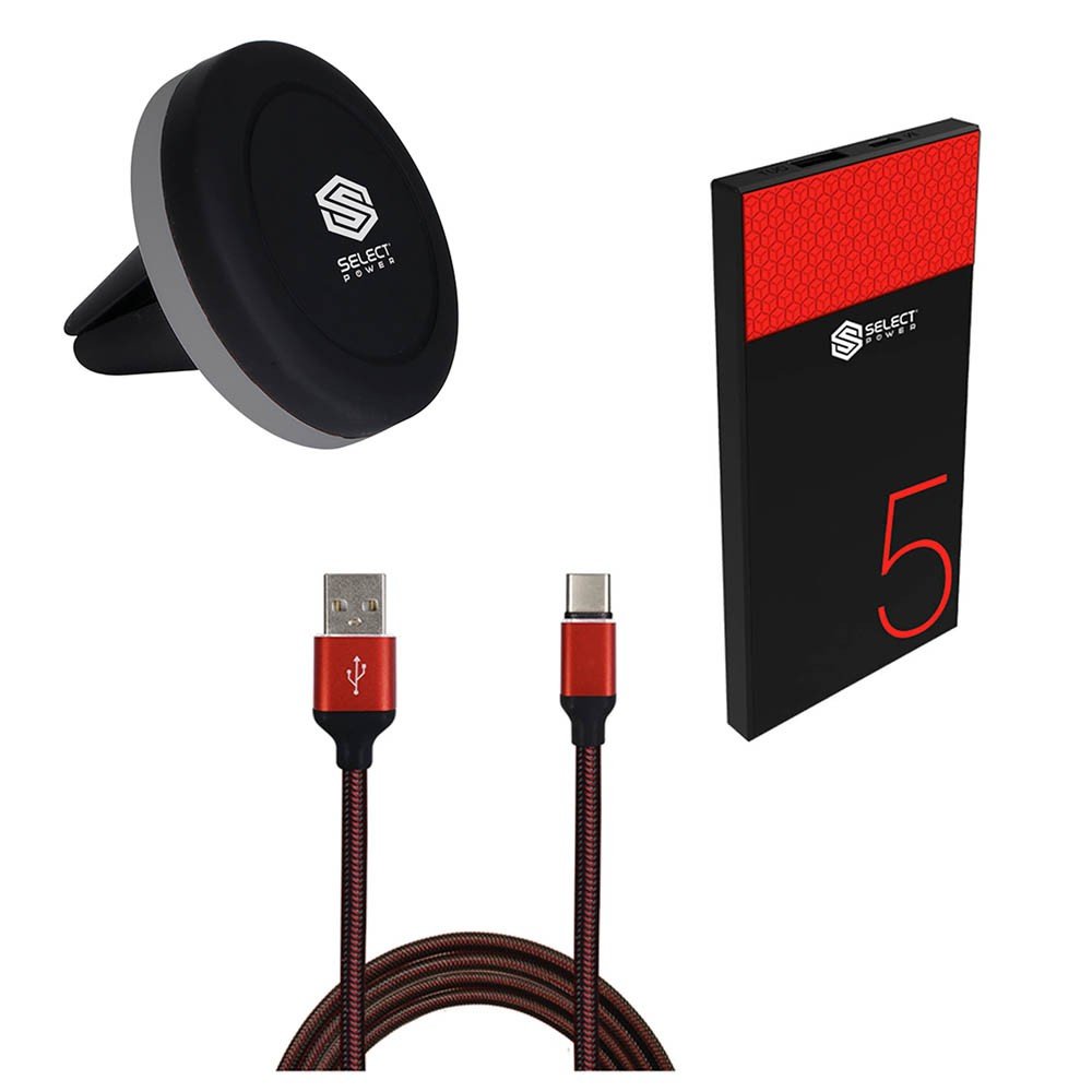 Soporte Magnetico + Cable + Power Bank de 5000mAh - Selectsound.com.mx