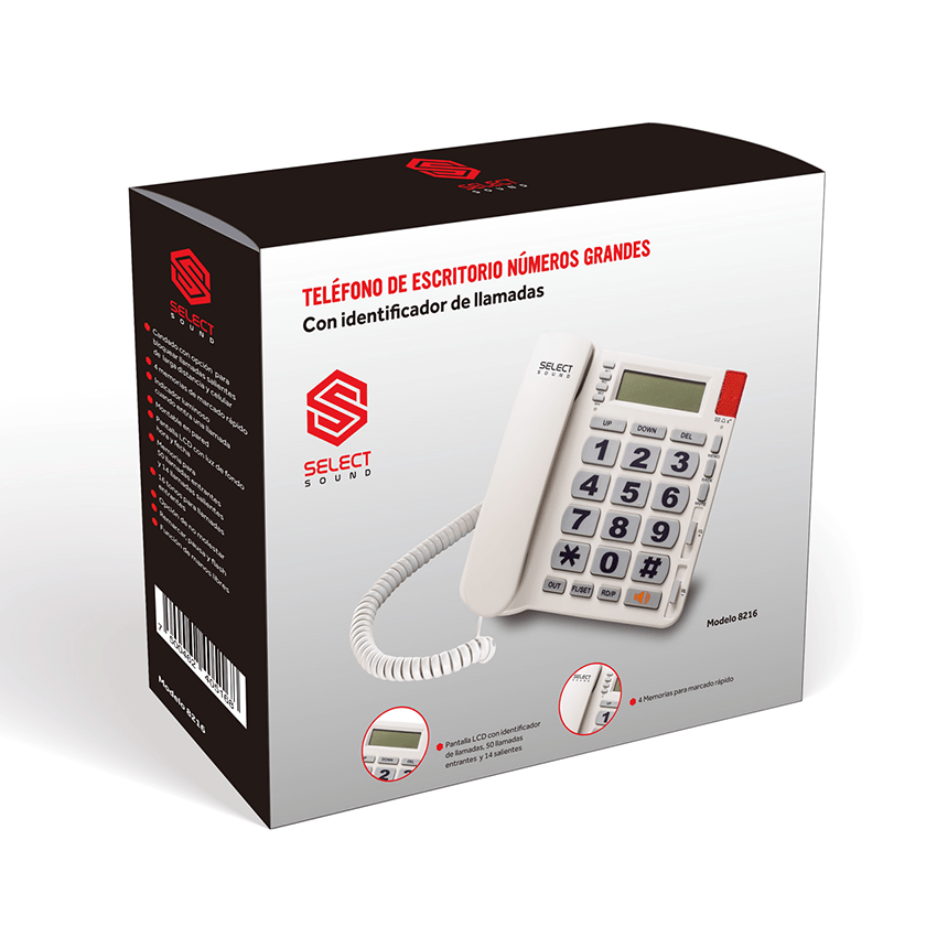 Teléfono alámbrico 8216 - Selectsound.com.mx